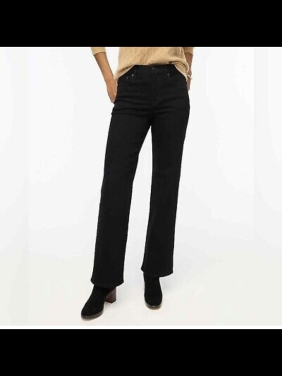 J. Crew Denim - J. Crew Wide Leg Full Length Jeans Black Size 31 All Day Stretch